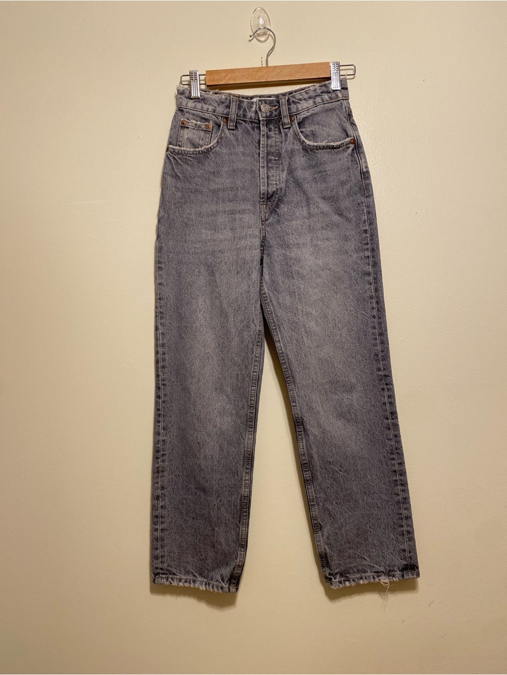 Zara Washed Gray Jeans. Size 0